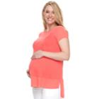 Maternity A:glow Georgette Trim Tee, Women's, Size: M-mat, Med Orange