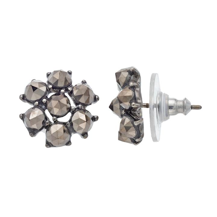 Simply Vera Vera Wang Faceted Cluster Nickel Free Stud Earrings, Women's, Black