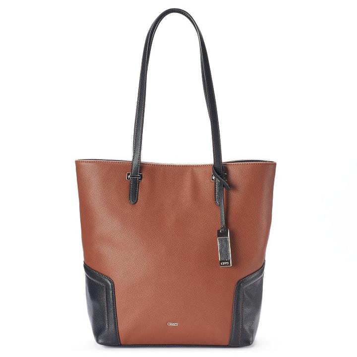 Chaps Shannon Saffiano Tote, Women's, Brown