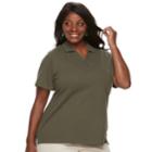 Plus Size Croft & Barrow&reg; Johnny Collar Polo, Women's, Size: 3xl, Green
