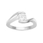 Forever Brilliant 14k White Gold 1 Carat T.w. Lab-created Moissanite Bypass Solitaire Engagement Ring, Women's, Size: 8