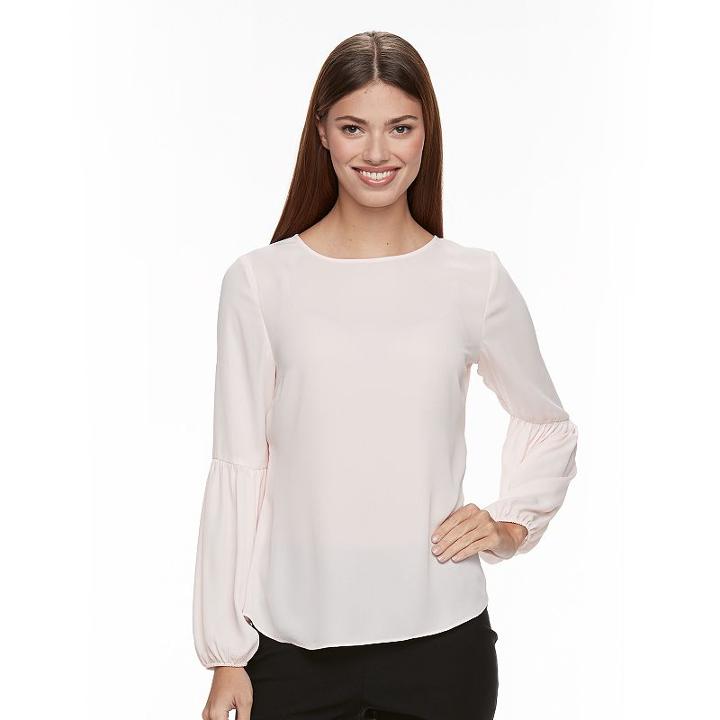 Women's Apt. 9&reg; Bubble-sleeve Top, Size: Large, Brt Pink