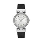 Caravelle Women's Crystal Reversible Leather Watch - 43l208, Size: Medium, Black