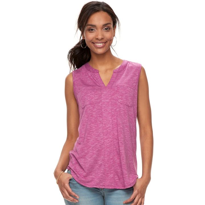 Petite Sonoma Goods For Life&trade; Knit Utility Tank, Women's, Size: Xl Petite, Dark Pink