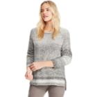 Women's Chaps Stitched Leaf Crewneck Sweater, Size: Xl, Grey