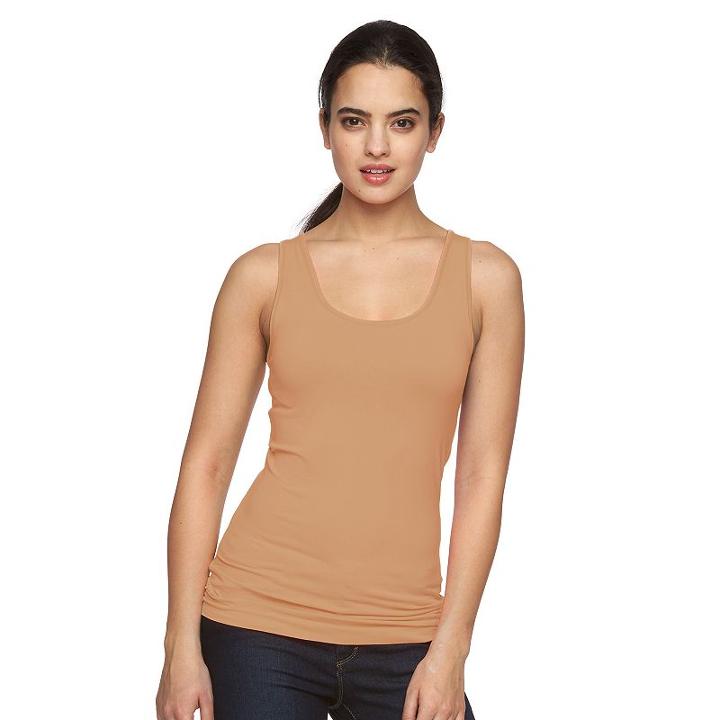 Women's Apt. 9&reg; Seamless Scoopneck Tank, Size: L/xl, Med Beige
