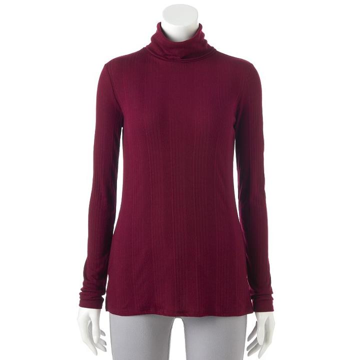 Women's Apt. 9&reg; Ribbed Turtleneck, Size: Xl, Purple