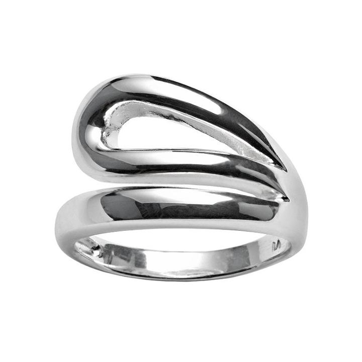 Silver Plated Open Loop Ring, Women's, Size: 8, Multicolor