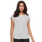 Women's Elle&trade; Printed Crepe Top, Size: Small, White
