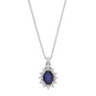 Sterling Silver Lab-created Sapphire Starburst Pendant Necklace, Women's, Size: 18, Blue