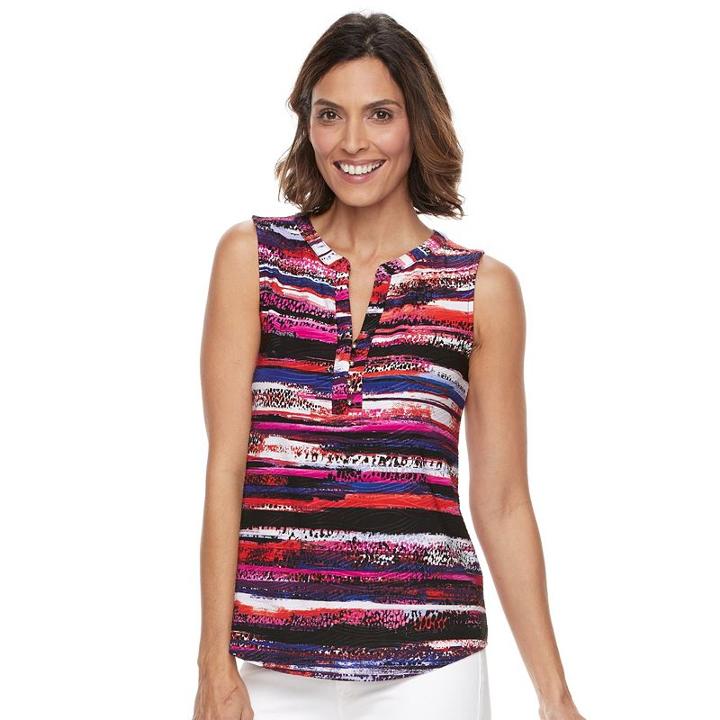 Women's Dana Buchman Wavy Jacquard Tank, Size: Xl, Med Pink