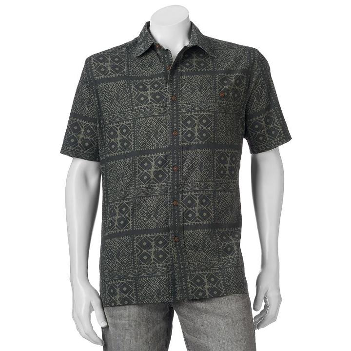 Big & Tall Croft & Barrow&reg; Classic-fit Patterned Crosshatch Button-down Shirt, Men's, Size: Xxl Tall, Dark Grey