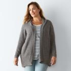 Plus Size Sonoma Goods For Life&trade; Hooded Cardigan, Women's, Size: 0x, Black