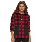 Women's Chaps Buffalo Check Fleece Jacket, Size: Xl, Red Other