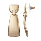 Dana Buchman Double Panel Linear Drop Earrings, Women's, Gold