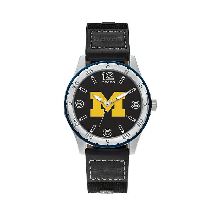 Sparo Men's Player Michigan Wolverines Watch, Black