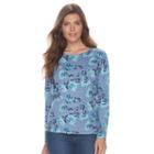 Petite Croft & Barrow&reg; Crewneck Tee, Women's, Size: Xs Petite, Med Blue
