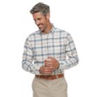 Men's Croft & Barrow&reg; Slim-fit Flannel Button-down Shirt, Size: Xl, Light Grey