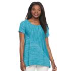 Women's Croft & Barrow&reg; Asymmetrical Handkerchief Tee, Size: Large, Turquoise/blue (turq/aqua)