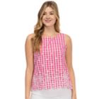 Women's Izod Eyelet Embroidered Tank, Size: Medium, Pink