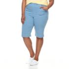Plus Size Croft & Barrow&reg; Pull-on Skimmer Denim Shorts, Women's, Size: Regular, Light Blue