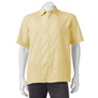 Men's Havanera Textured Striped Embroidered Button-down Shirt, Size: Large, Yellow Oth