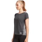 Women's Skechers Framework Burnout Short Sleeve Tee, Size: Medium, Black
