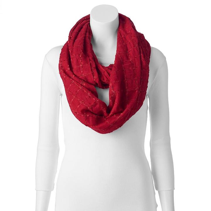 Apt. 9&reg; Confetti Grid Infinity Scarf, Women's, Brt Red