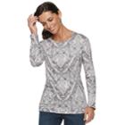 Women's Croft & Barrow&reg; Classic Crewneck Tee, Size: Large, Med Grey