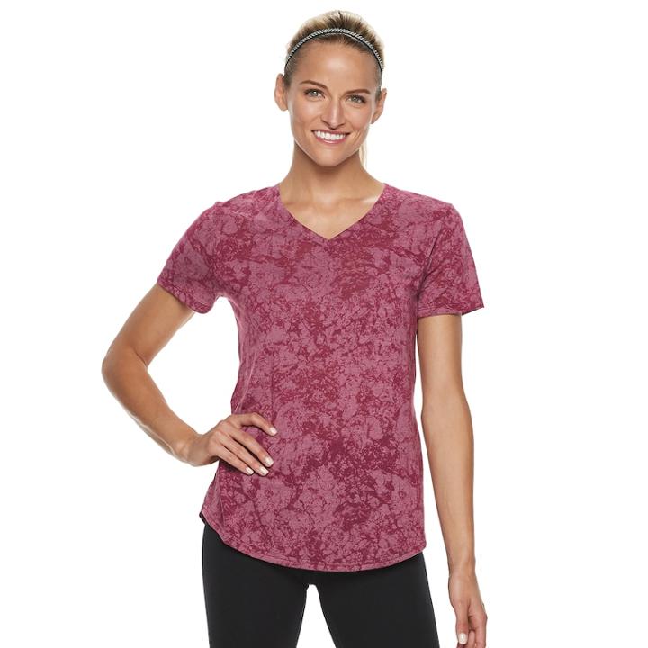 Women's Tek Gear&reg; Short Sleeve Tee, Size: Xl Tall, Dark Red
