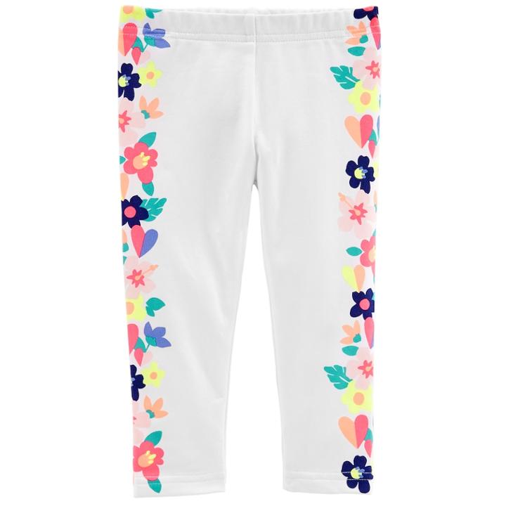 Toddler Girl Carter's Floral Leggings, Size: 4t, White