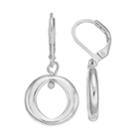 Tapered Circle Nickel Free Drop Earrings, Women's, Silver
