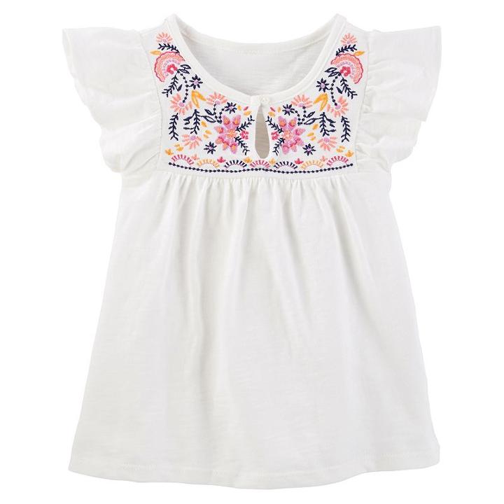 Girls 4-12 Oshkosh B'gosh&reg; Embroidered Top, Size: 4, White