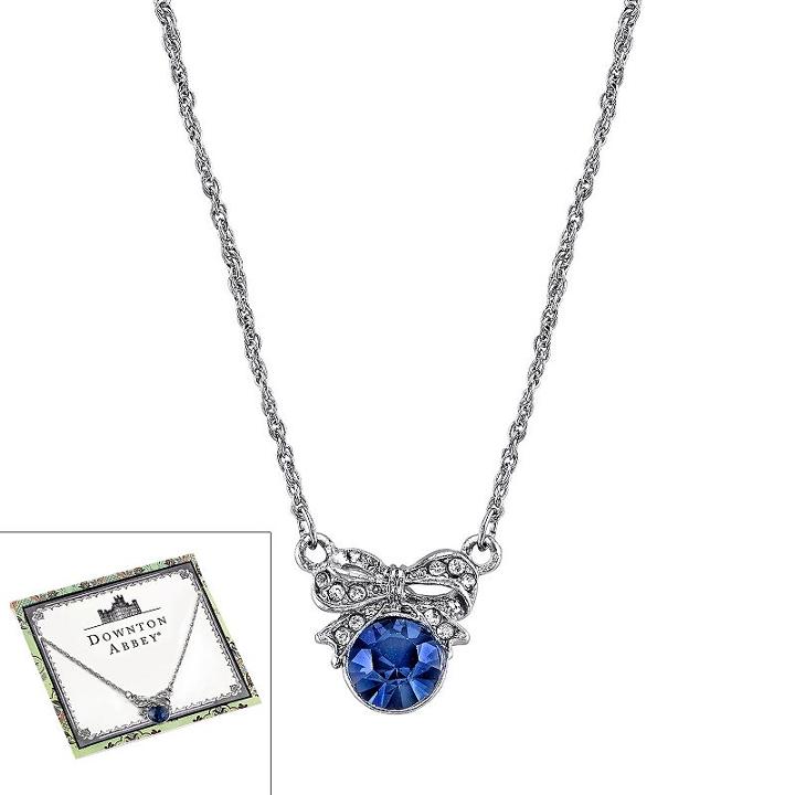 Downton Abbey Bow Necklace, Women's, Size: 16, Blue