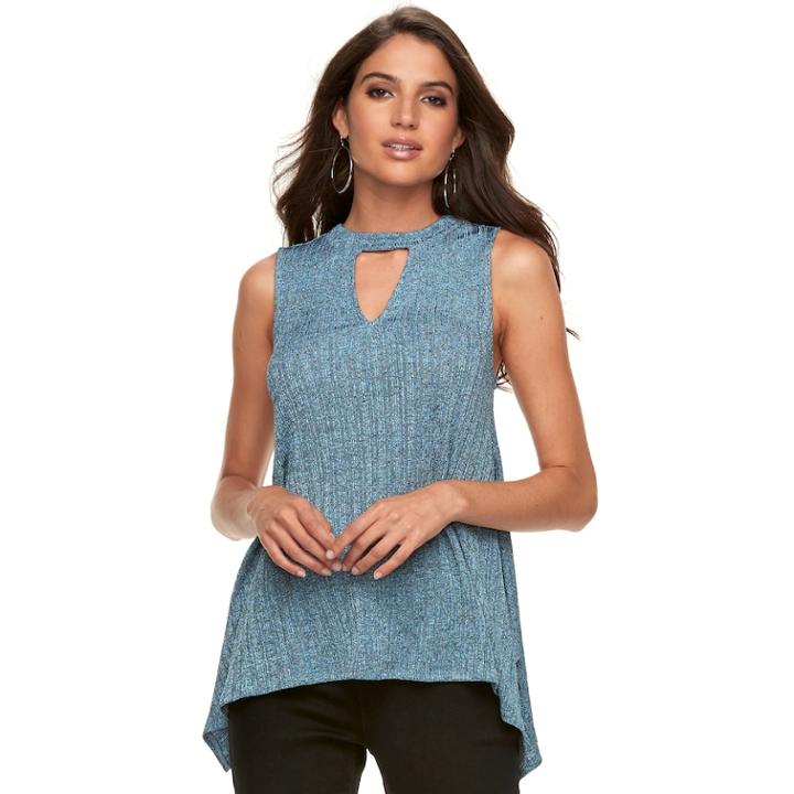 Women's Jennifer Lopez Cascade Cutout Tank, Size: Medium, Med Blue