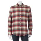 Men's Croft & Barrow&reg; Classic-fit Plaid Flannel Button-down Shirt, Size: Large, Dark Red