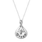 Sterling Silver Dream Teardrop Pendant Necklace, Women's, Size: 18, Grey