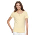 Women's Croft & Barrow&reg; Henley Tee, Size: Large, Med Yellow