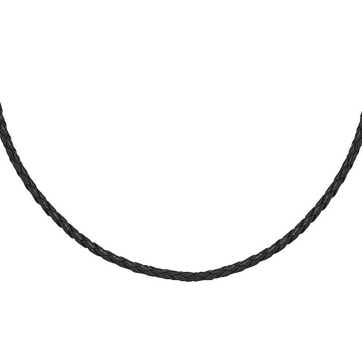 Individuality Beads Sterling Silver Braided Leather Necklace, Women's, Size: 18, Black