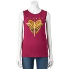 Juniors' Dc Comics Wonder Woman Fierce Graphic Tank, Girl's, Size: Xs, Red