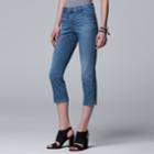 Women's Simply Vera Vera Wang Side Slit Capri Jeans, Size: 6, Turquoise/blue (turq/aqua)
