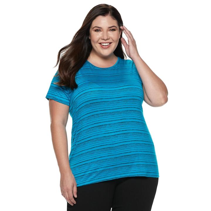 Plus Size Apt. 9&reg; Crewneck Essential Tee, Women's, Size: 0x, Med Blue