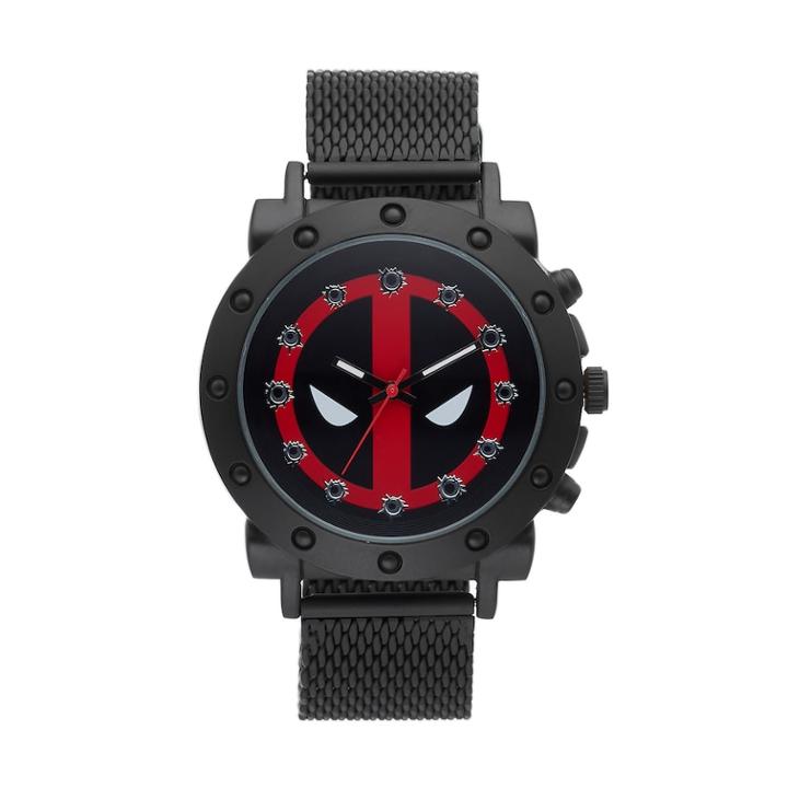 Marvel Deadpool Men's Mesh Watch, Size: Large, Black