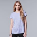 Women's Simply Vera Vera Wang Windy Jacquard Tee, Size: Xl, Drk Purple