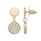 Lc Lauren Conrad Gold Tone Nickel Free Double Disc Drop Earrings, Women's
