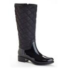 Henry Ferrera Blue Fin Women's Water-resistant Quilted Rain Boots, Size: 9, Black