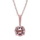 10k Rose Gold Simulated Morganite Doublet Pendant, Women's, Pink