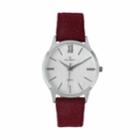 Peugeot Men's Wool & Leather Watch - 2058wn, Size: Large, Red