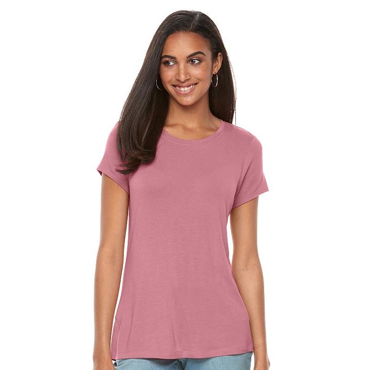 Women's Apt. 9&reg; Essential Crewneck Tee, Size: Xl, Pink