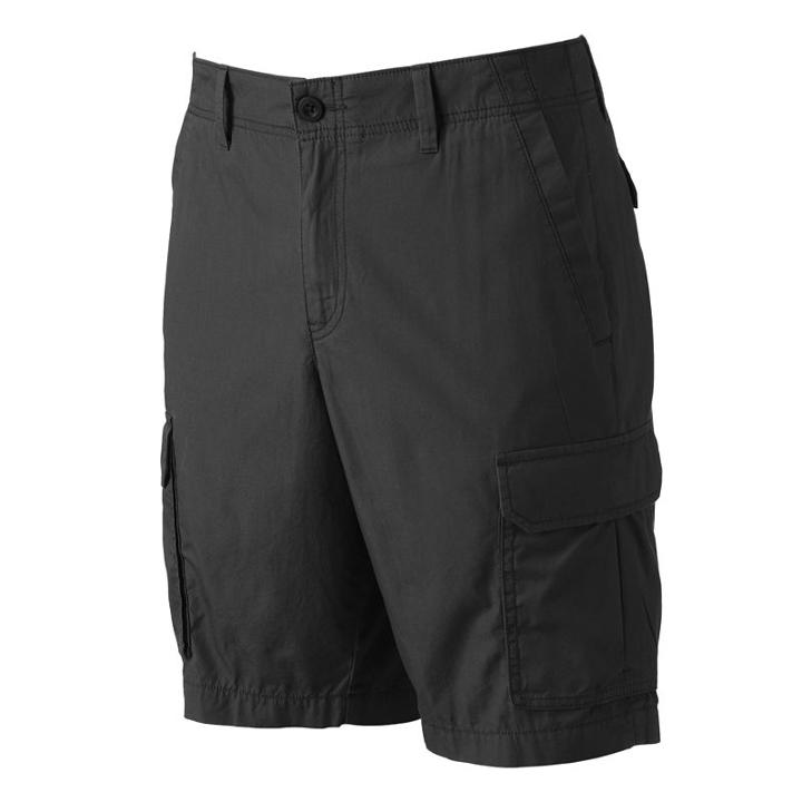 Big & Tall Apt. 9&reg; Modern-fit Solid Poplin Cargo Shorts, Men's, Size: 48, Black